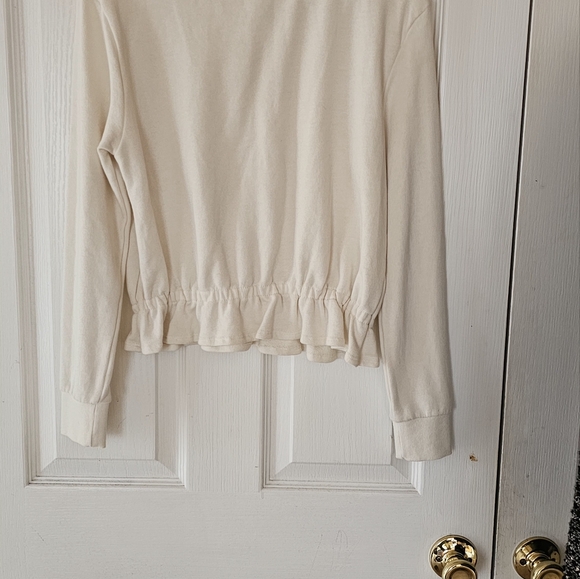 Pop sugar size sm cream cinched crop sweater - Picture 2 of 3
